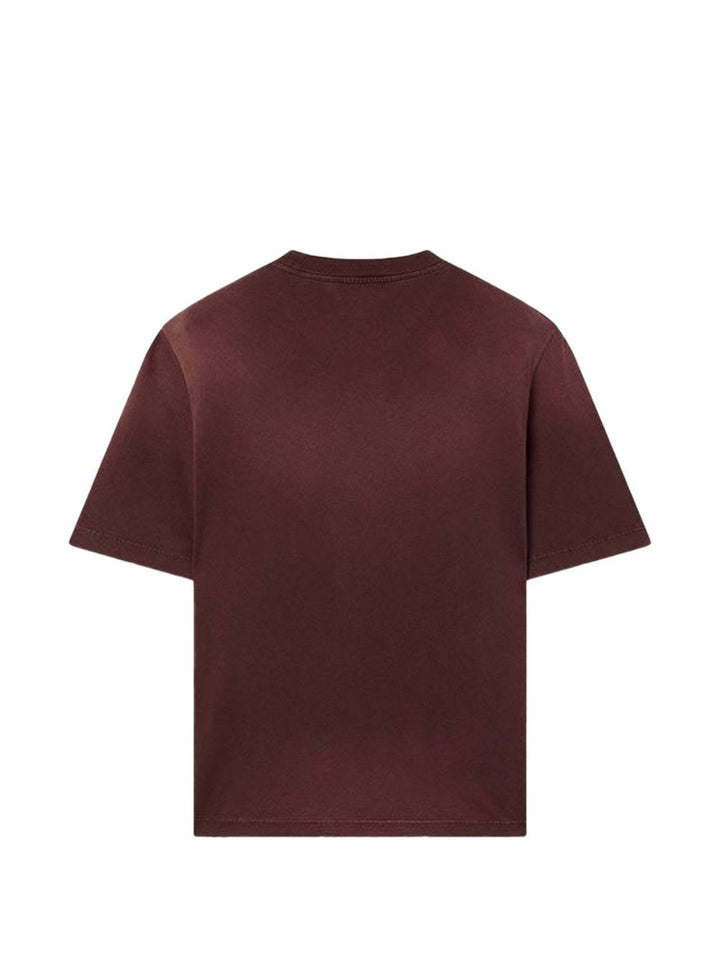 T-shirt marrone scuro con stampa 