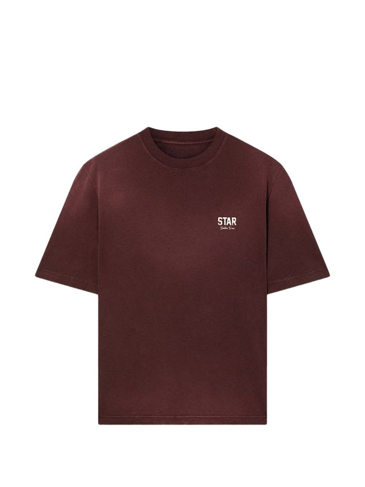 T-shirt marrone scuro con stampa 