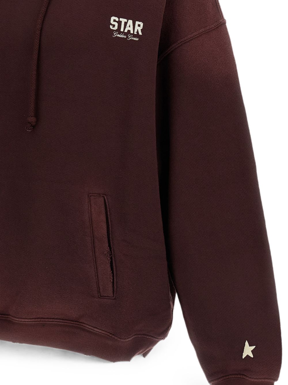 Felpa rosso vino con effetto vissuto 