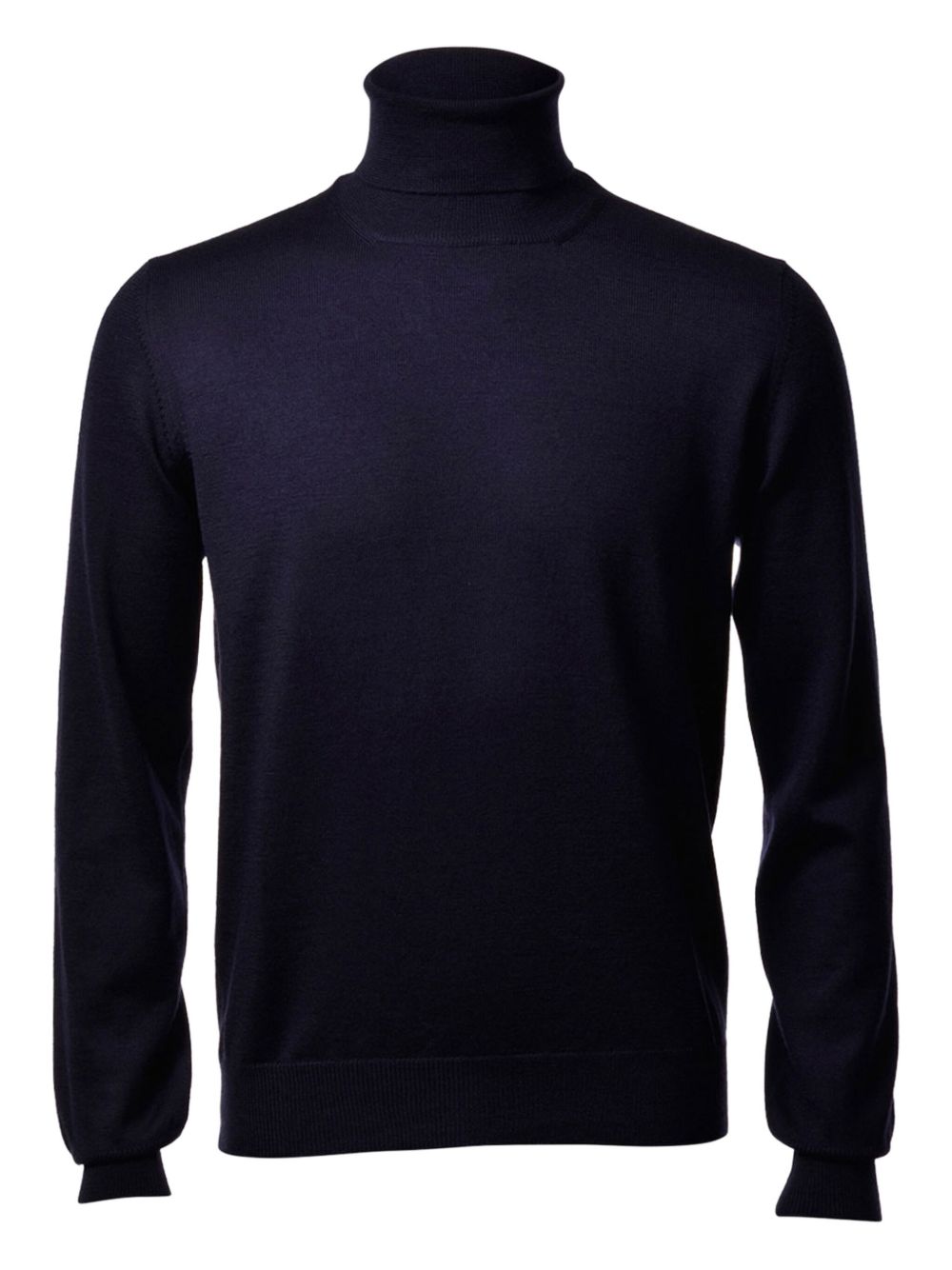 Maglione a collo alto in lana vergine blu 