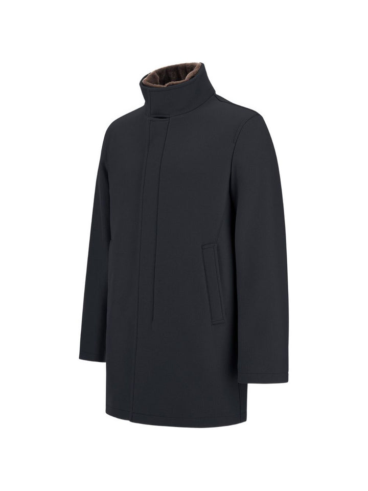 Cappotto blu navy monopetto 