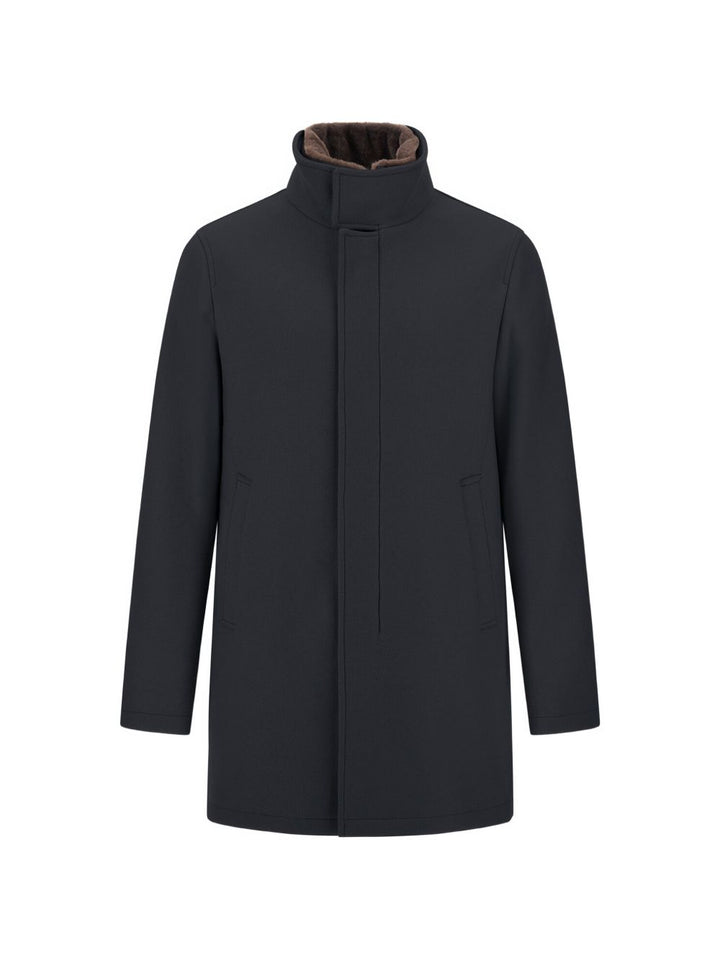 Cappotto blu navy monopetto 