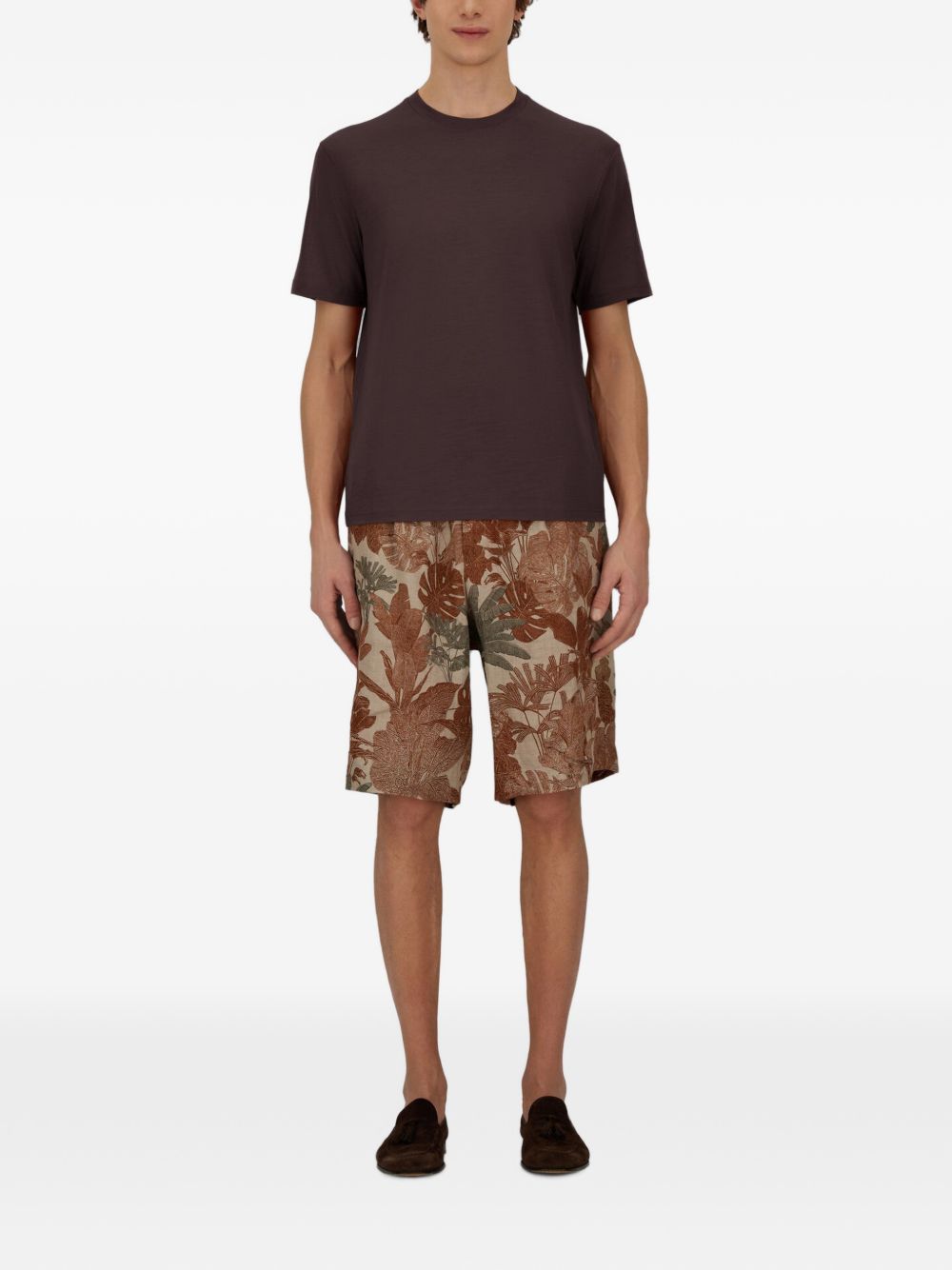 T-shirt moro scuro Herno girocollo a maniche corte 
