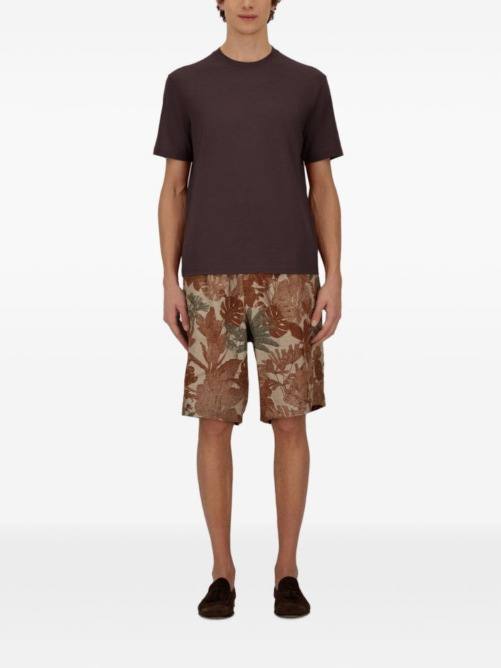 T-shirt moro scuro Herno girocollo a maniche corte 
