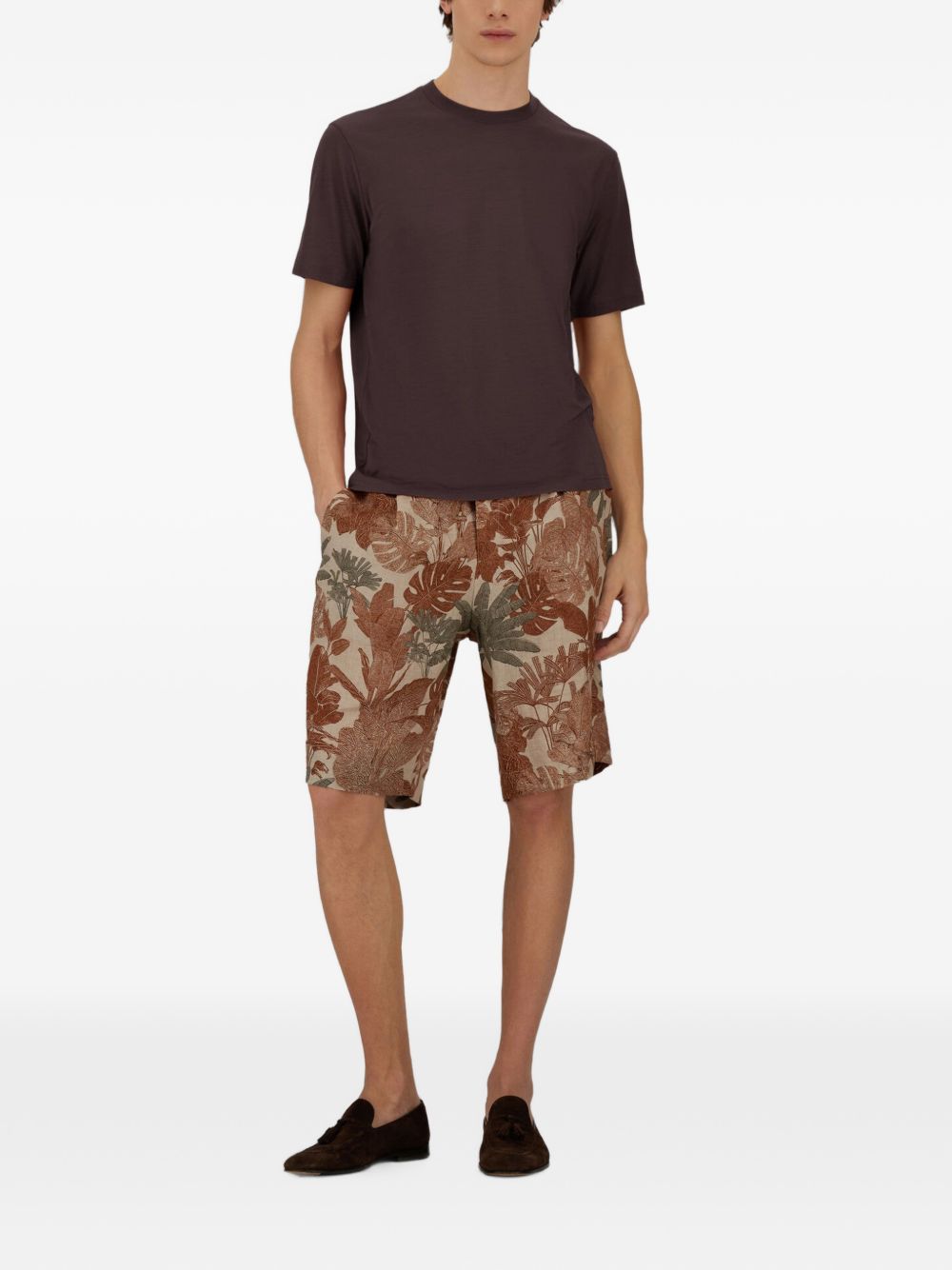 T-shirt moro scuro Herno girocollo a maniche corte 