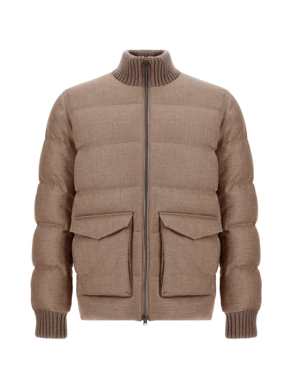 Bomber color Chantilly Herno trapuntato in tweed e lana 