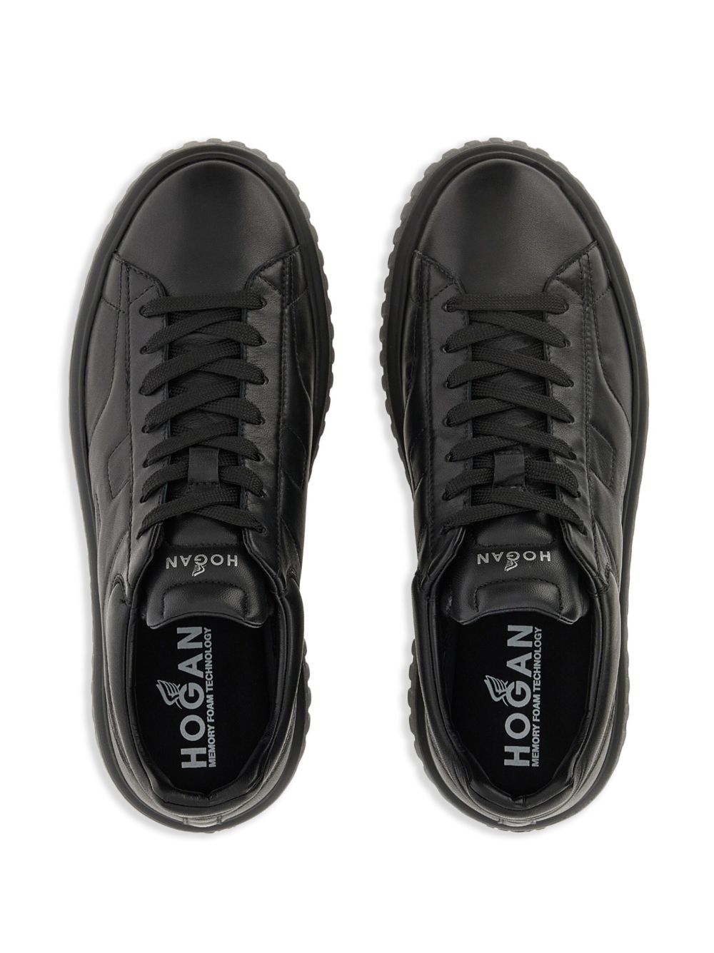 Sneakers H-Stripes nere in pelle 