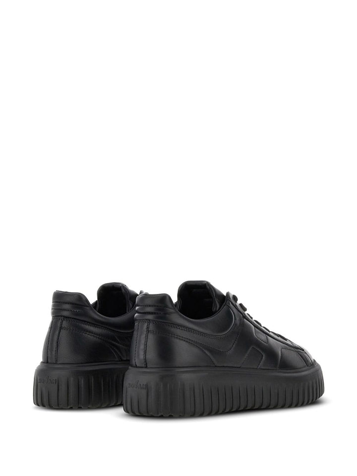 Sneakers H-Stripes nere in pelle 