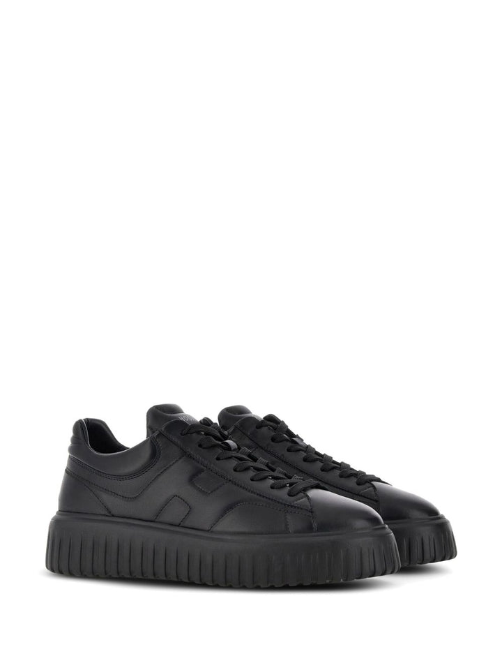 Sneakers H-Stripes nere in pelle 