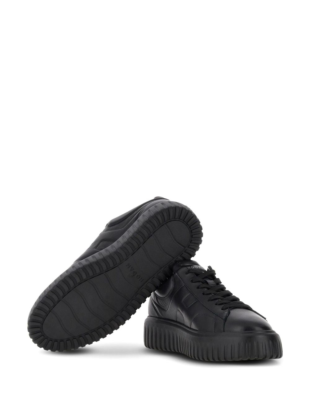 Sneakers H-Stripes nere in pelle 