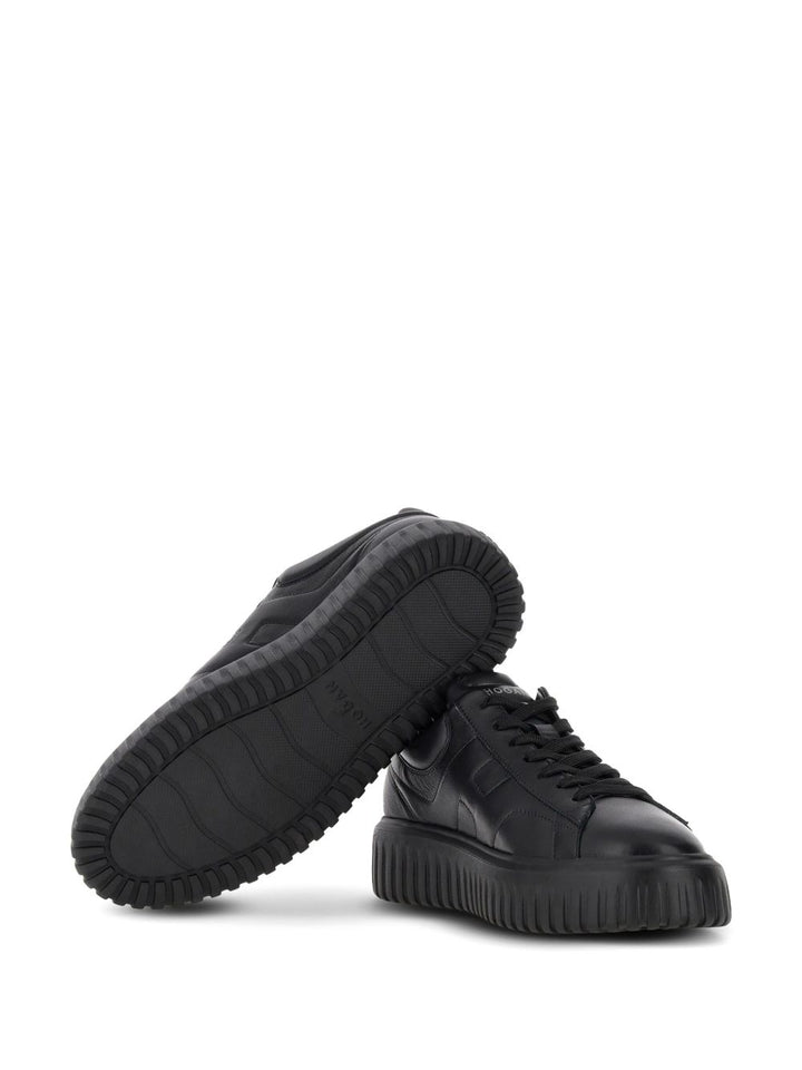 Sneakers H-Stripes nere in pelle 