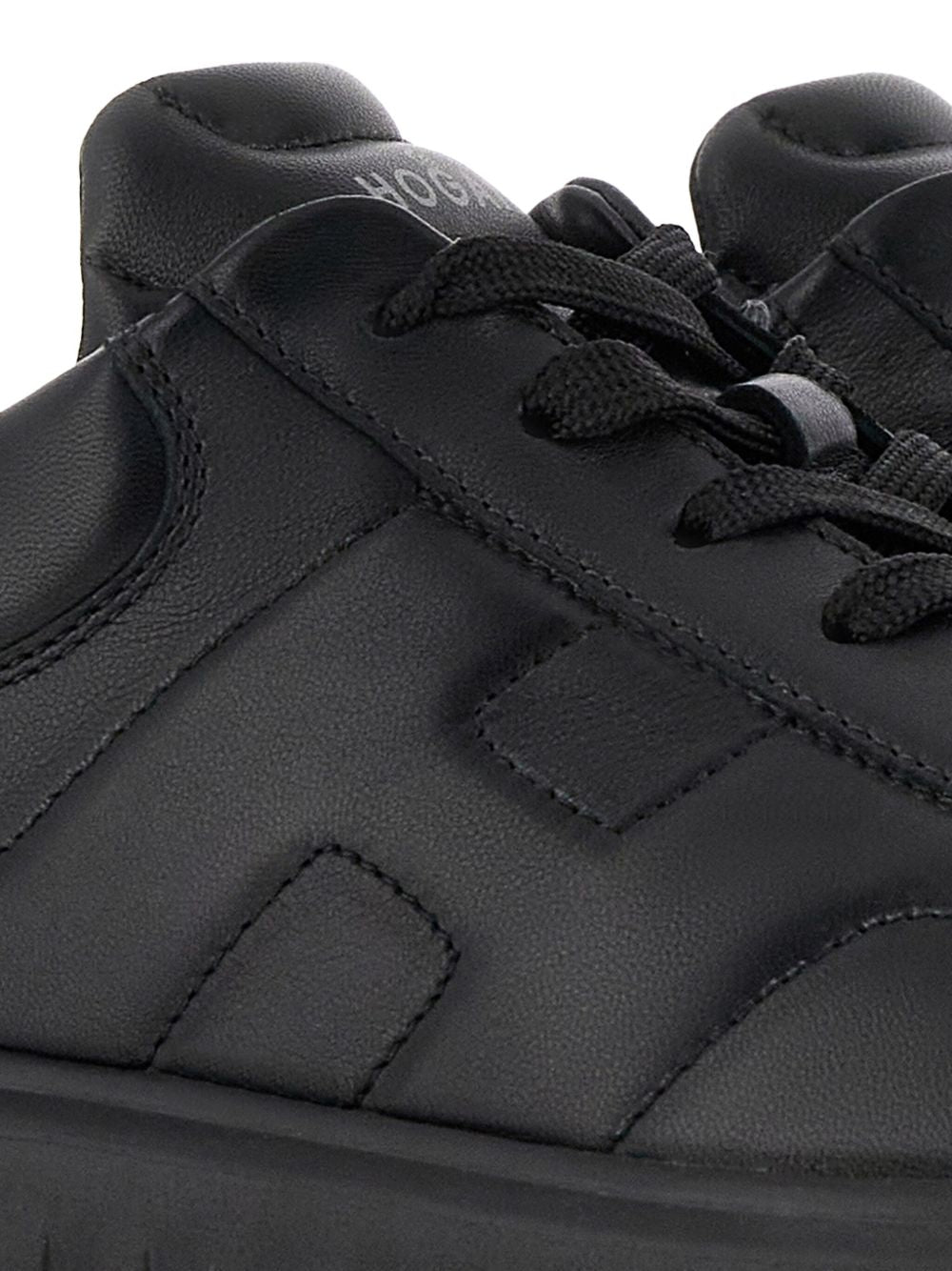 Sneakers H-Stripes nere in pelle 