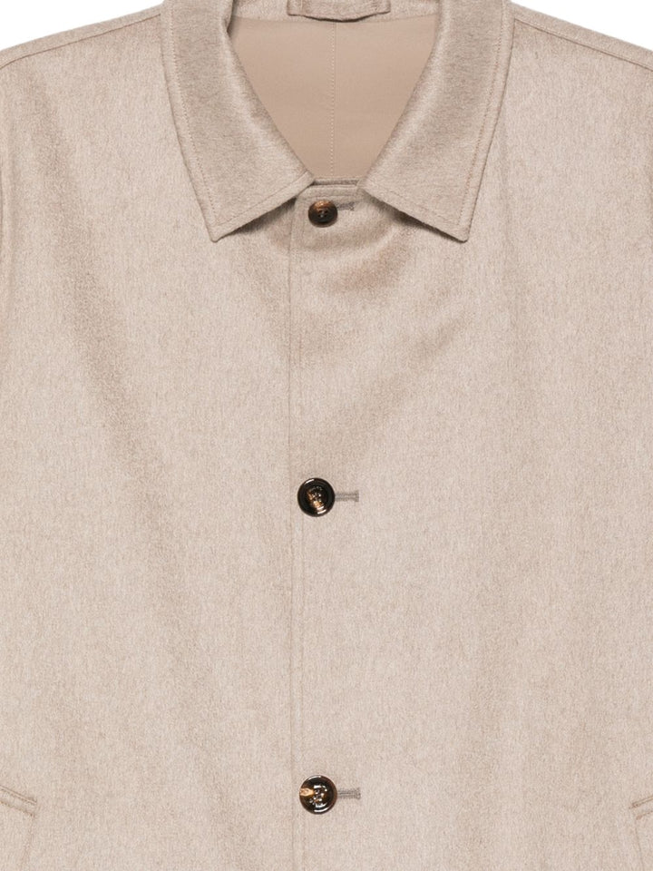 Cappotto beige reversibile in cashmere 
