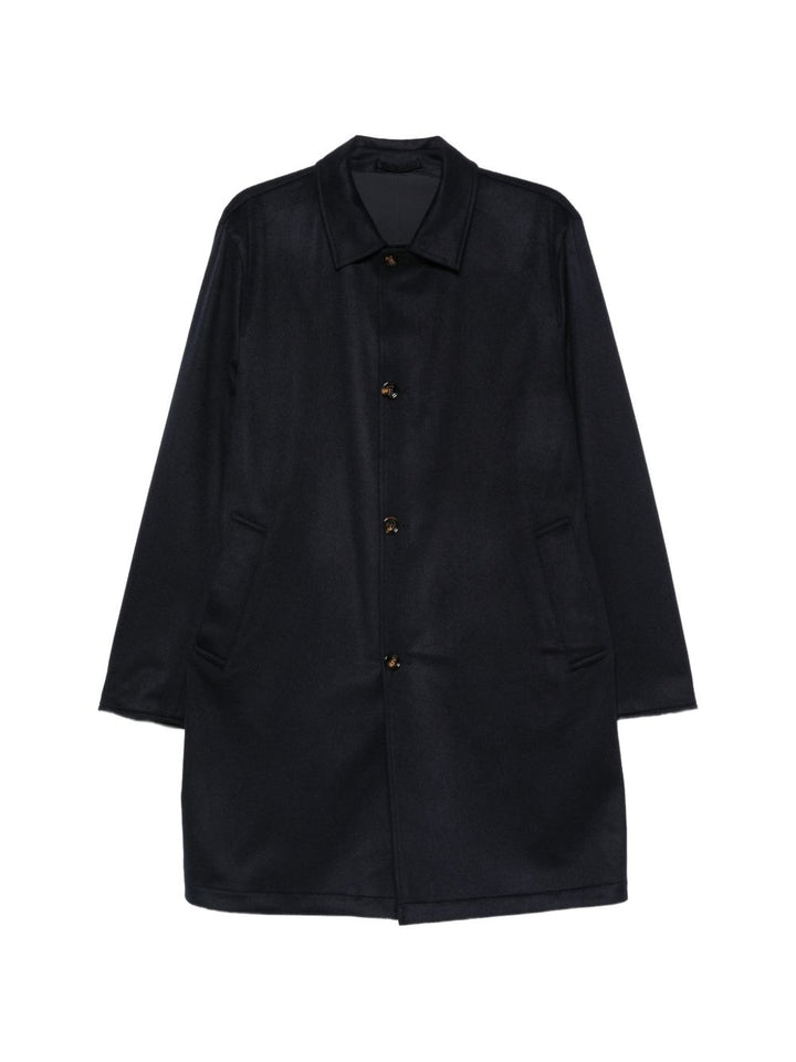 Cappotto blu navy reversibile in cashmere 