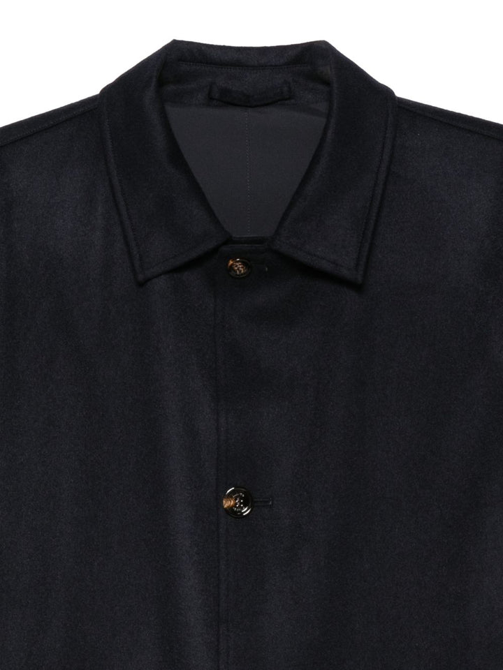 Cappotto blu navy reversibile in cashmere 