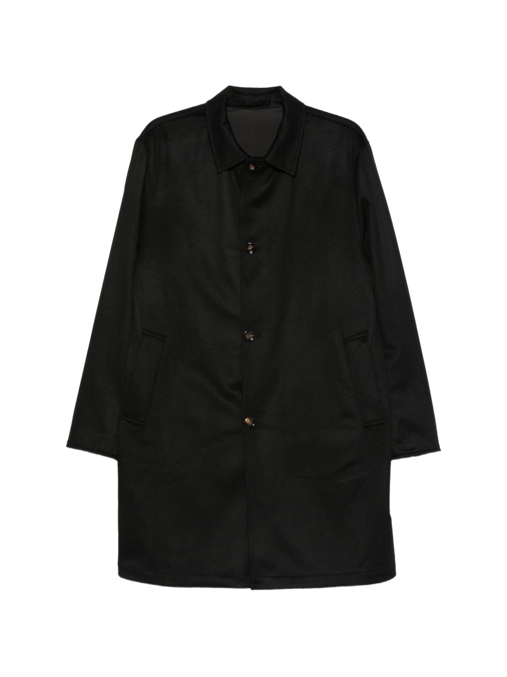 Cappotto nero monopetto reversibile in cashmere 