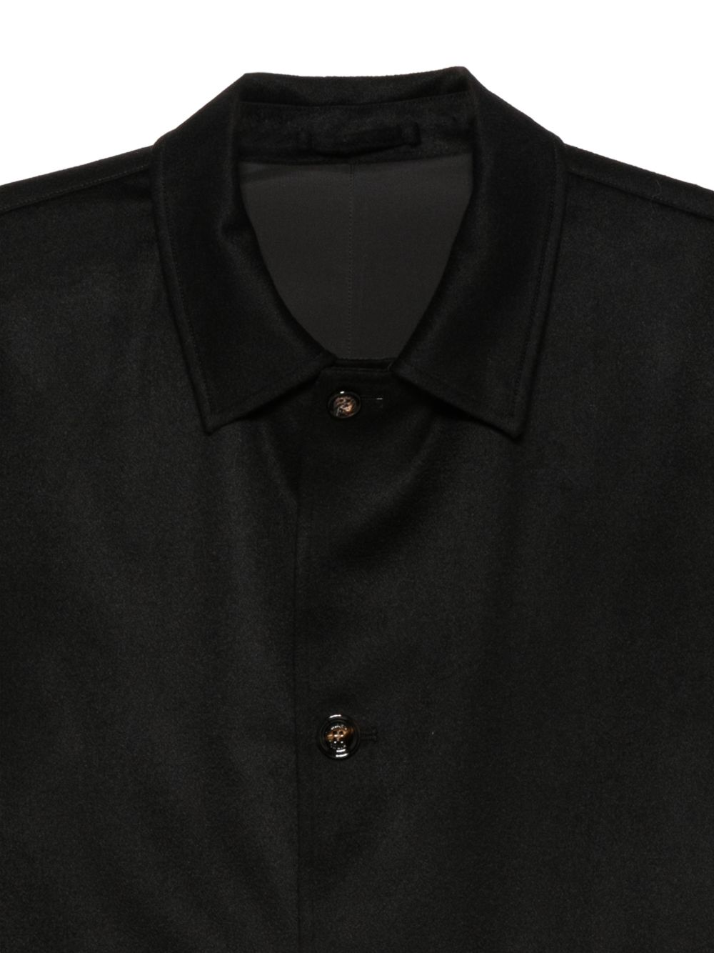 Cappotto nero monopetto reversibile in cashmere 