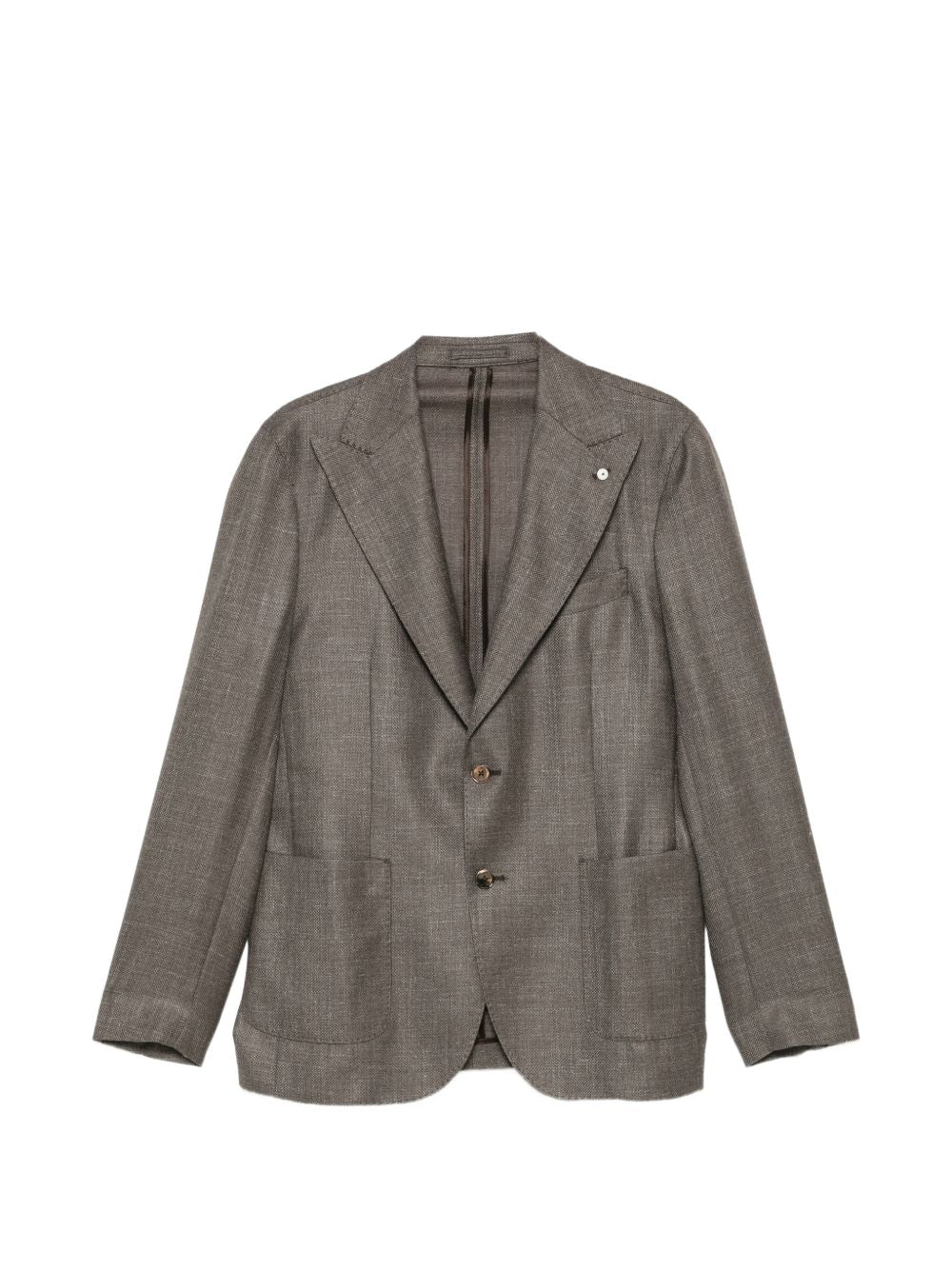 Blazer tortora monopetto con revers a punta 
