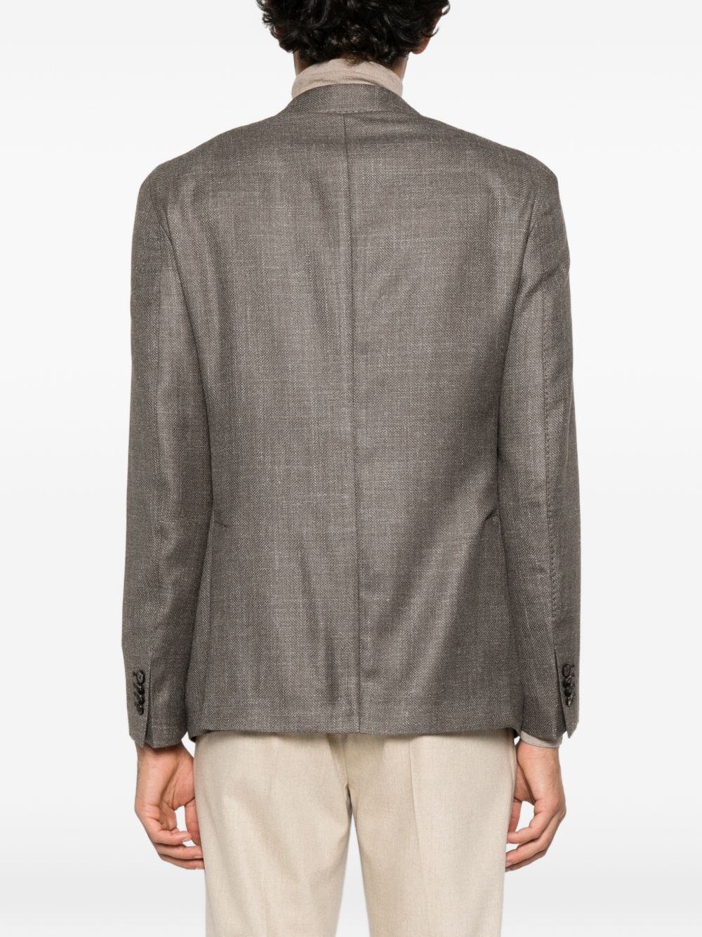 Blazer tortora monopetto con revers a punta 