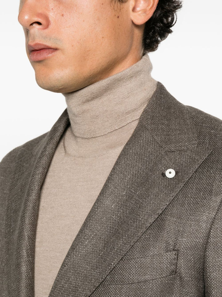 Blazer tortora monopetto con revers a punta 