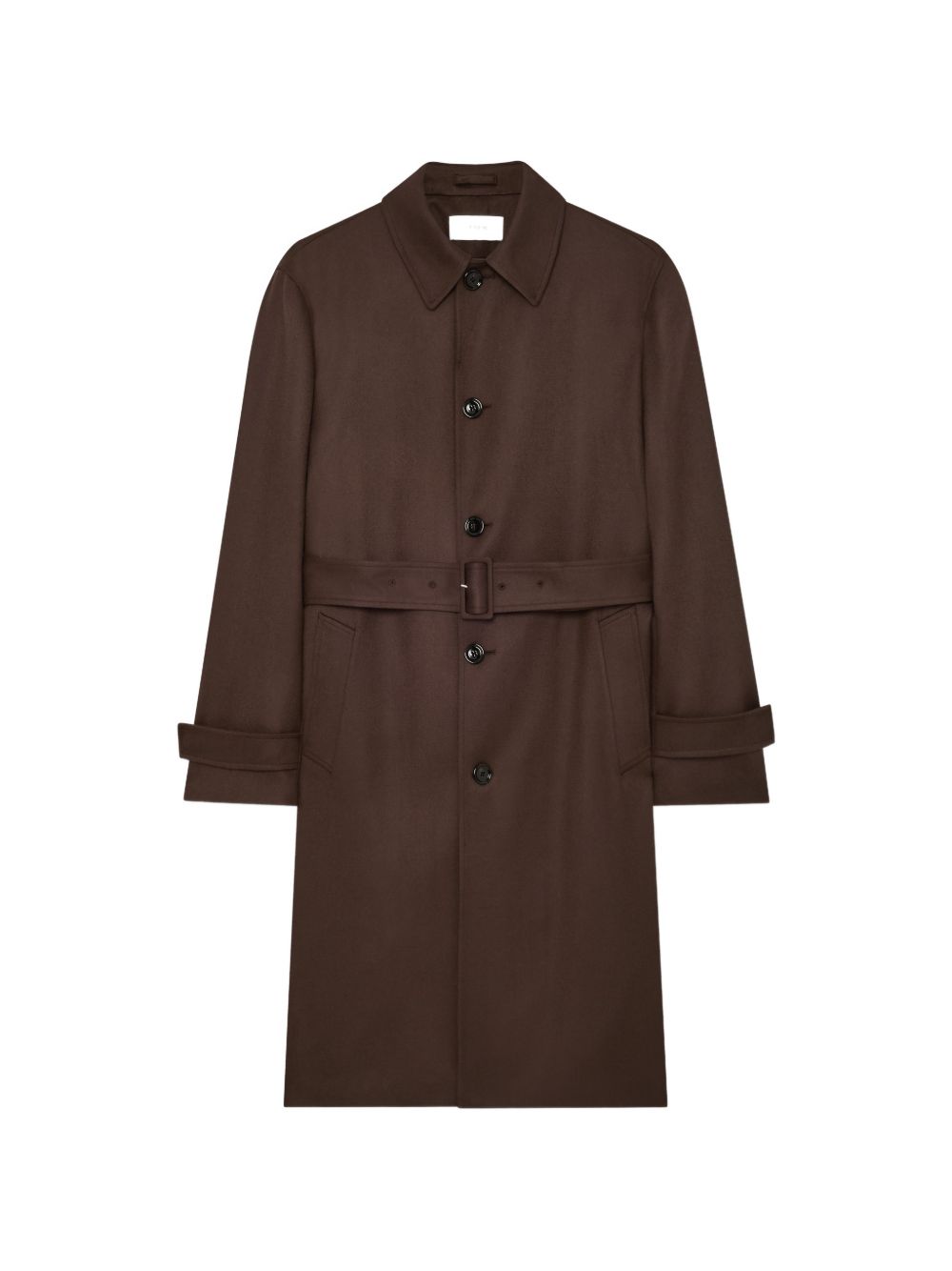 Trench monopetto marrone in lana 