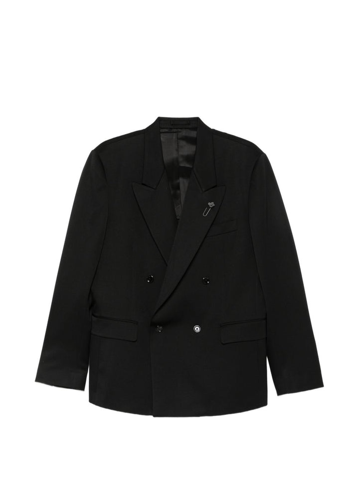 Blazer doppiopetto nero con revers a lancia 
