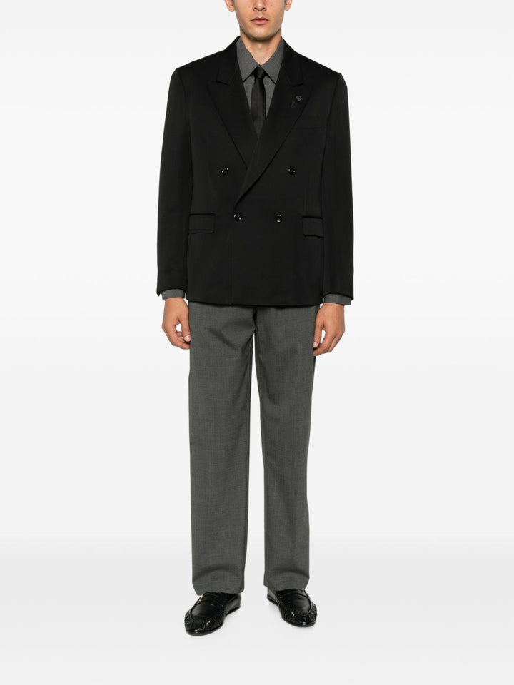 Blazer doppiopetto nero con revers a lancia 