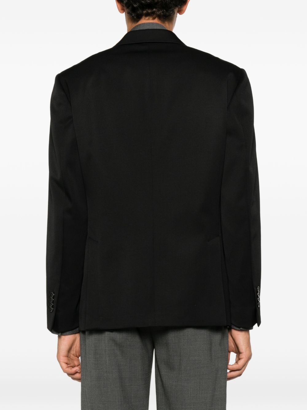 Blazer doppiopetto nero con revers a lancia 