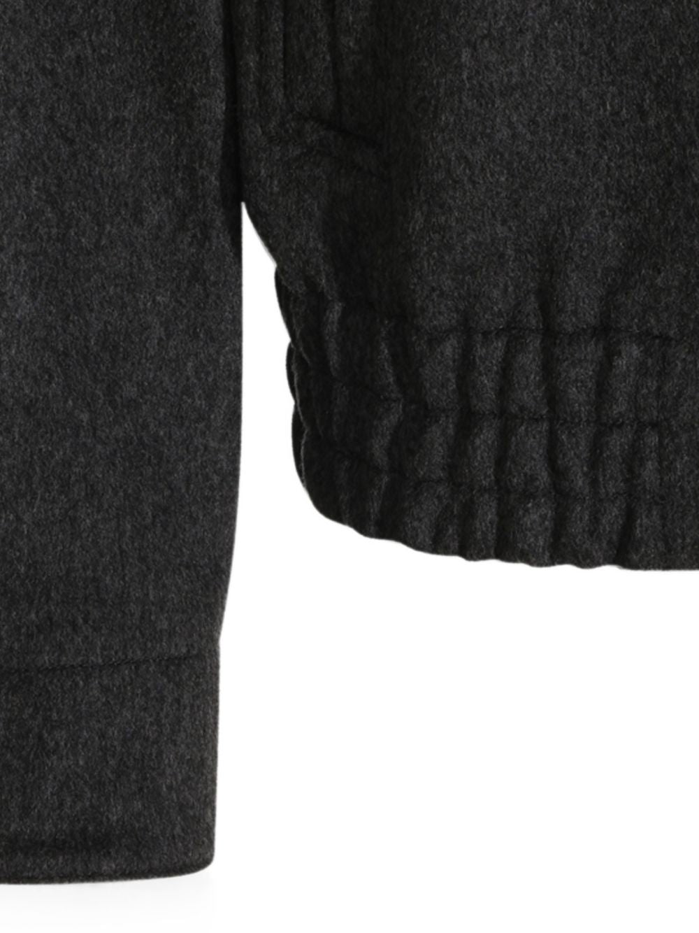 Bomber grigio in lana vergine con orlo elasticizzato 