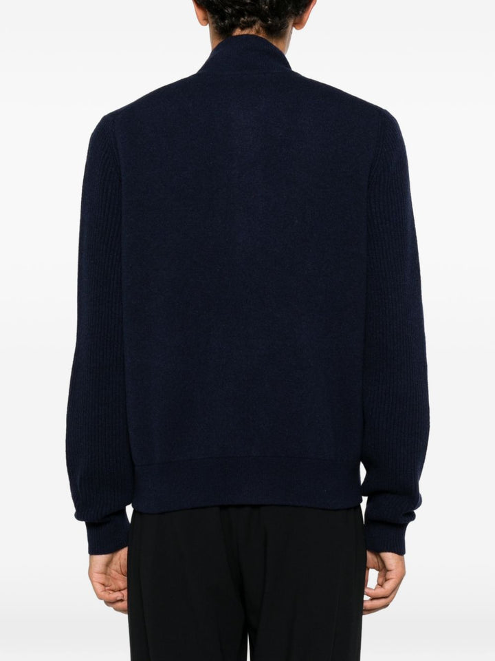 Cardigan blu navy a coste 