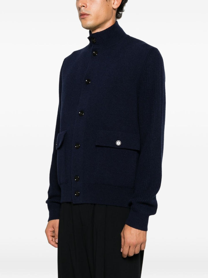 Cardigan blu navy a coste 