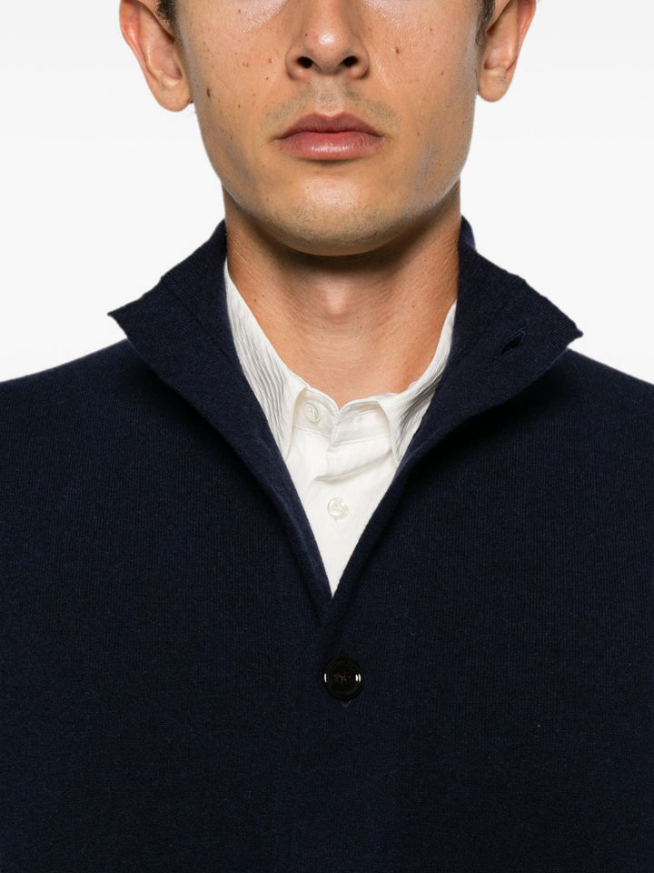 Cardigan blu navy a coste 