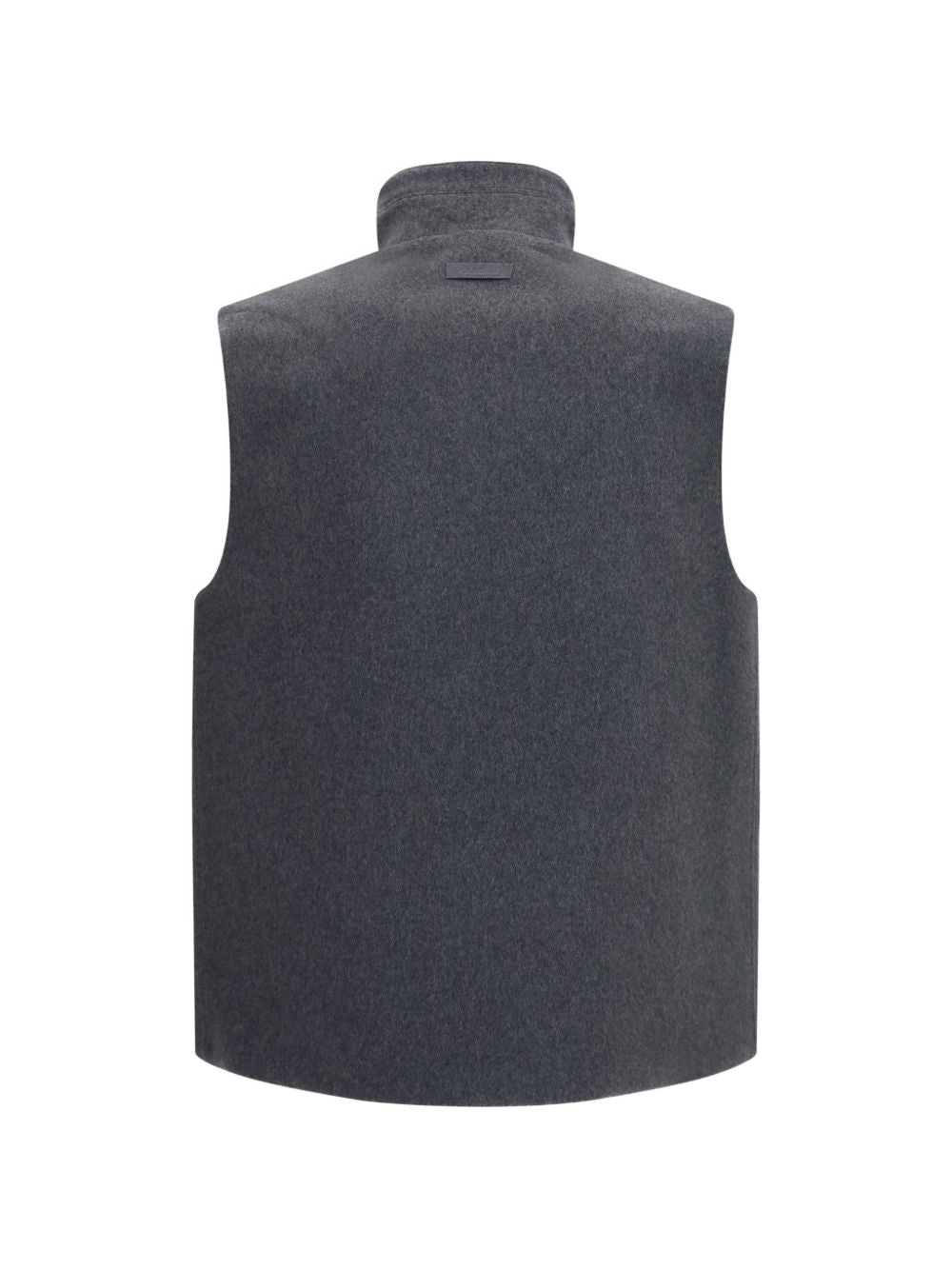 Gilet grigio medio in lana e cashmere 