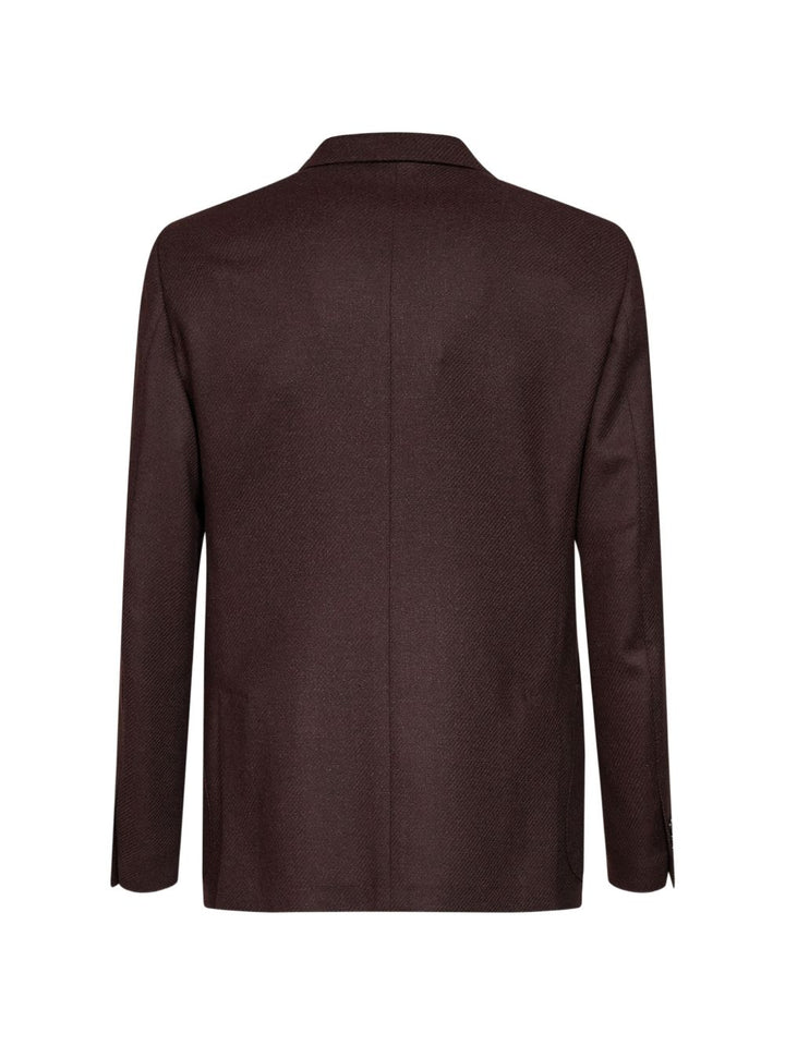 Blazer monopetto bordeaux in lana e cashmere 