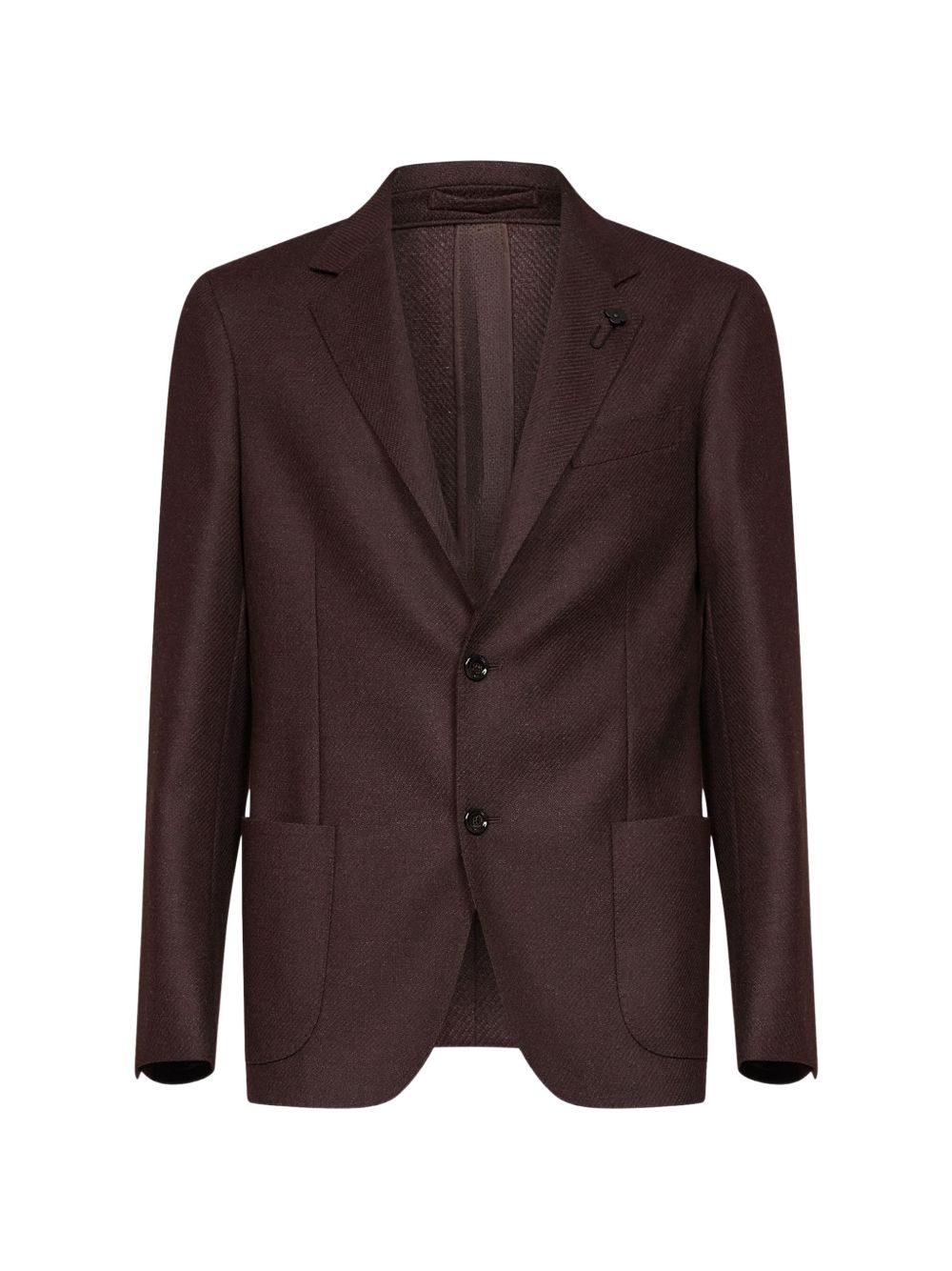 Blazer monopetto bordeaux in lana e cashmere 