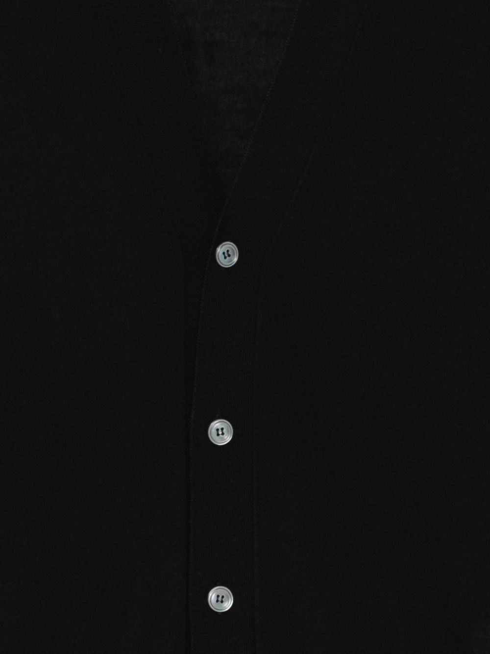 Cardigan nero in lana con scollo a V 