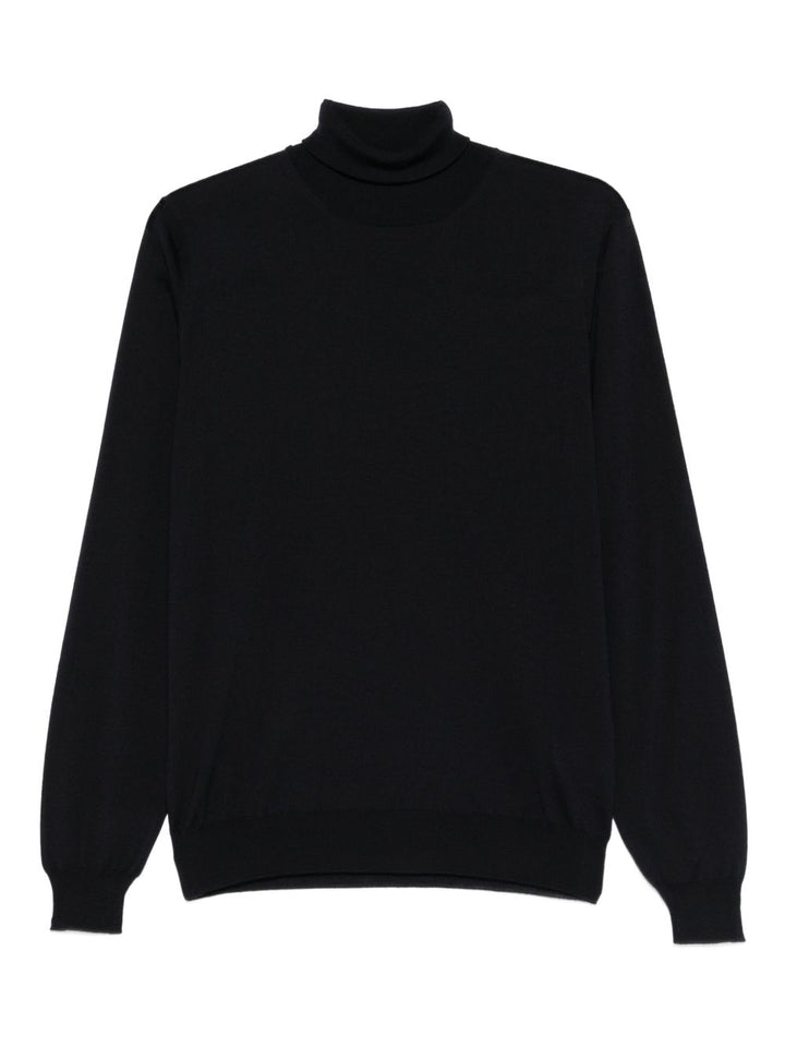 Maglione blu in lana vergine 