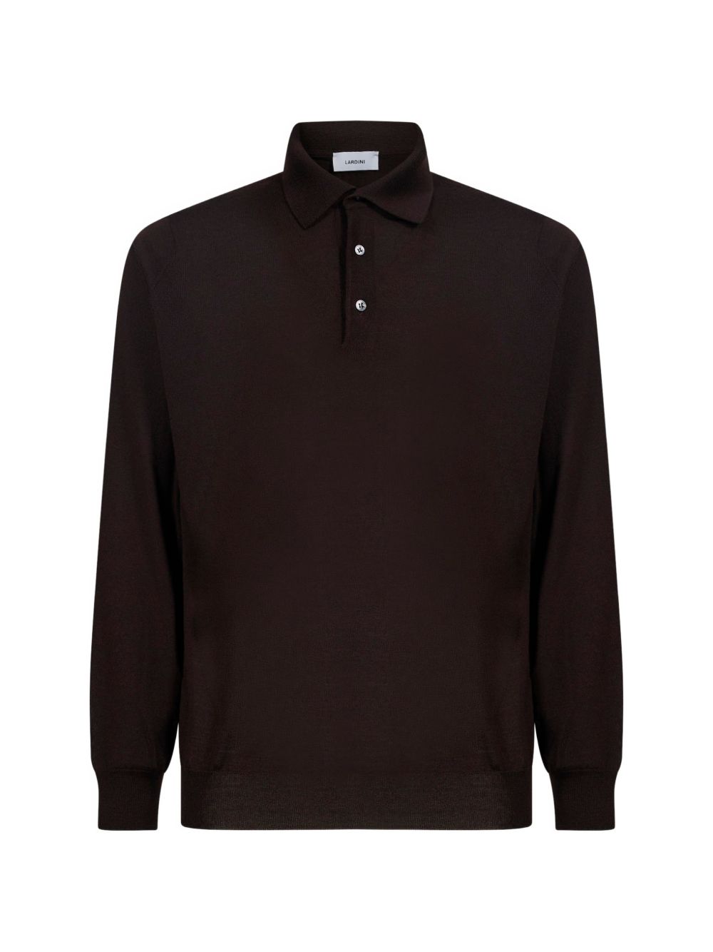 Polo marrone scuro a maniche lunghe 