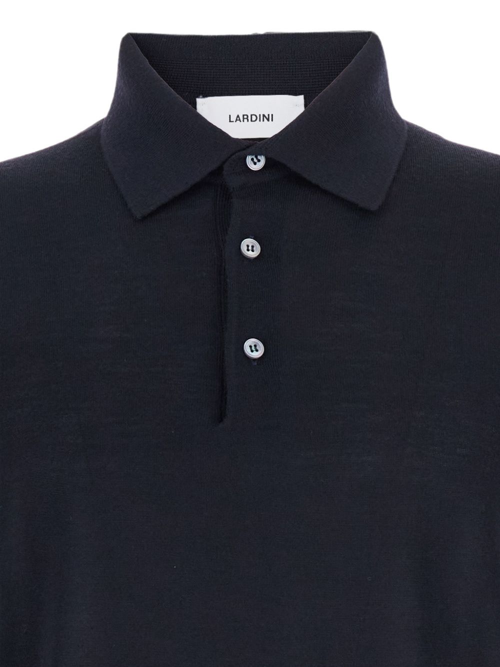Polo blu a maniche lunghe 
