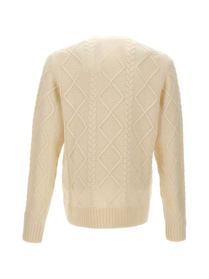 Maglione Bergen Crewneck Panna con Ricami 
