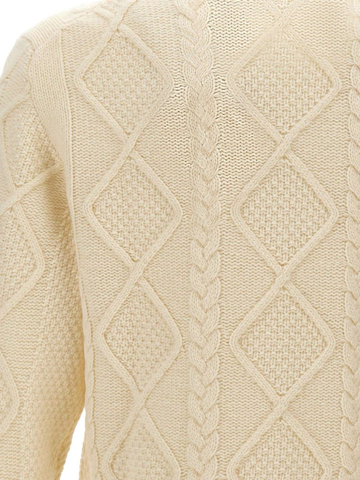 Maglione Bergen Crewneck Panna con Ricami 
