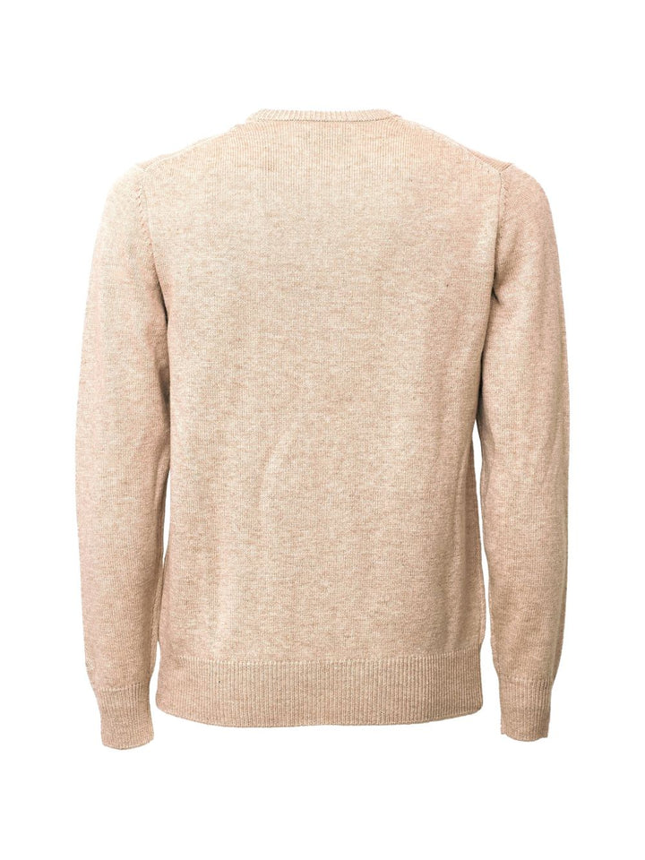 Maglione beige MC2 Saint Barth Heron con ricamo Vin Brulé 