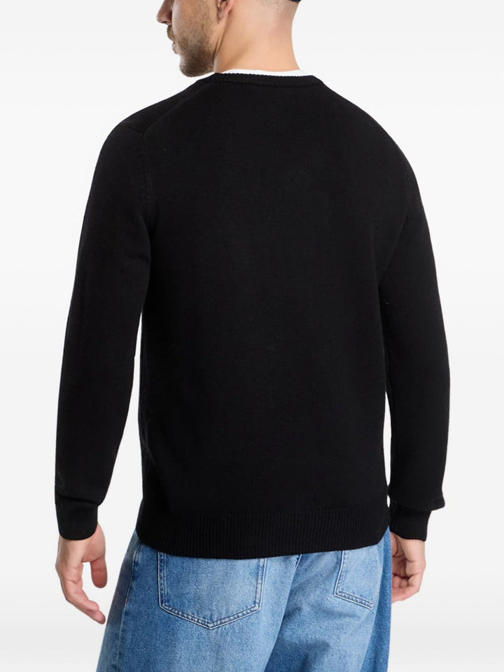Maglione nero MC2 Saint Barth Heron C a intarsio 