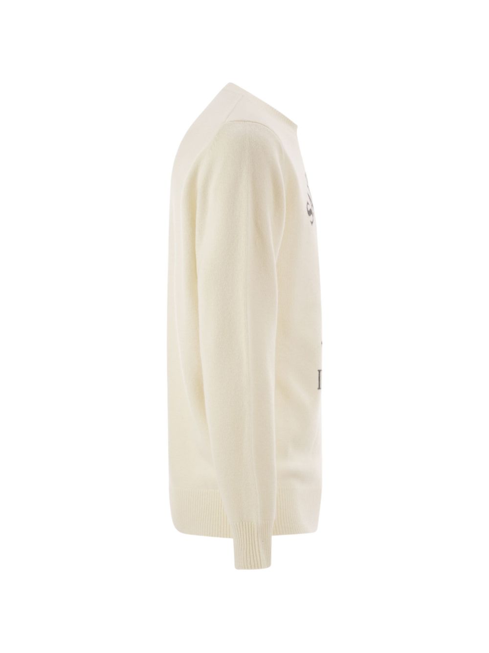 Maglione bianco MC2 Saint Barth con stampa sci 