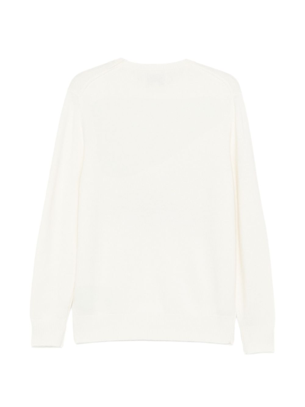 Maglione Girocollo Bianco con Stampa Grafica 