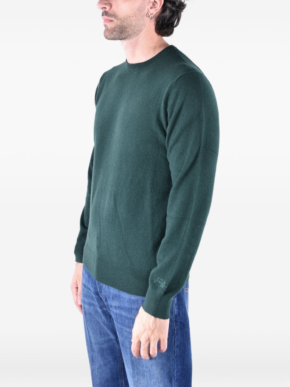 Maglione verde MC2 Saint Barth Regent in cashmere 