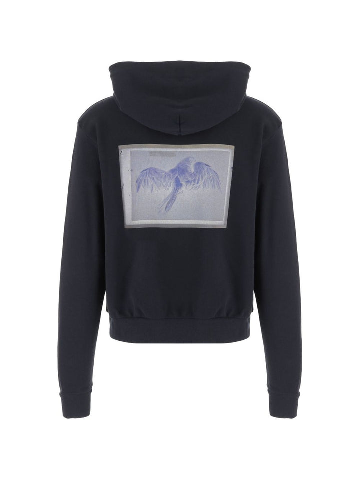 Felpa blu con cappuccio 