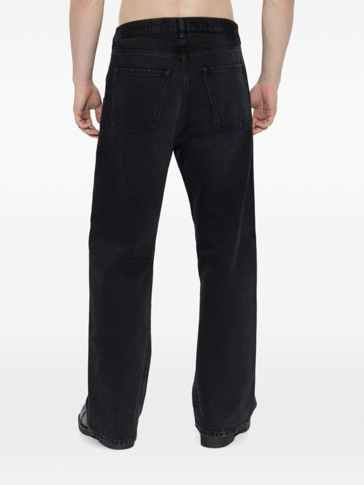 Jeans neri a gamba dritta con doppie tasche 
