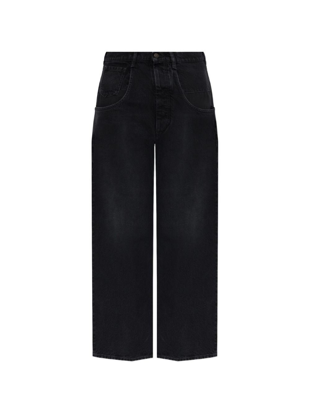 Jeans neri a gamba dritta con doppie tasche 