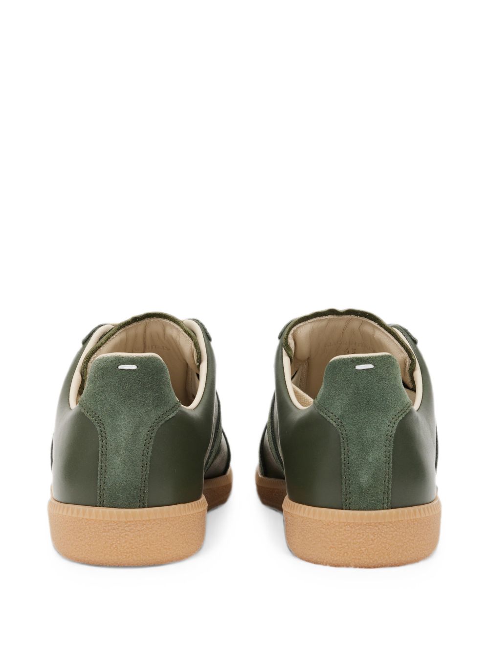 Sneakers Replica verdi foresta in pelle con inserti in pelle scamosciata 